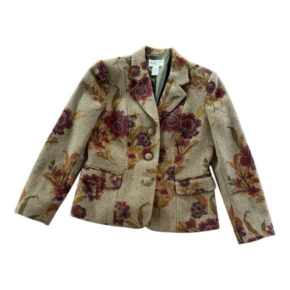 Vintage Pendleton women’s Elegant Floral petite Blazer size 8 - Picture 8 of 11